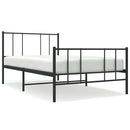 vidaXL fekete fém ágykeret fej- és lábtámlával 107 x 203 cm