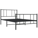 vidaXL fekete fém ágykeret fej- és lábtámlával 107 x 203 cm