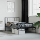 vidaXL fekete fém ágykeret fej- és lábtámlával 107 x 203 cm