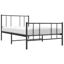 vidaXL fekete fém ágykeret fej- és lábtámlával 107 x 203 cm