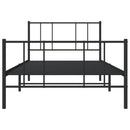 vidaXL fekete fém ágykeret fej- és lábtámlával 107 x 203 cm