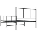 vidaXL fekete fém ágykeret fej- és lábtámlával 107 x 203 cm