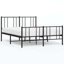 vidaXL fekete fém ágykeret fej- és lábtámlával 120 x 200 cm