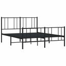 vidaXL fekete fém ágykeret fej- és lábtámlával 120 x 200 cm