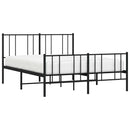 vidaXL fekete fém ágykeret fej- és lábtámlával 120 x 200 cm