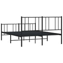 vidaXL fekete fém ágykeret fej- és lábtámlával 120 x 200 cm