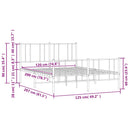 vidaXL fekete fém ágykeret fej- és lábtámlával 120 x 200 cm