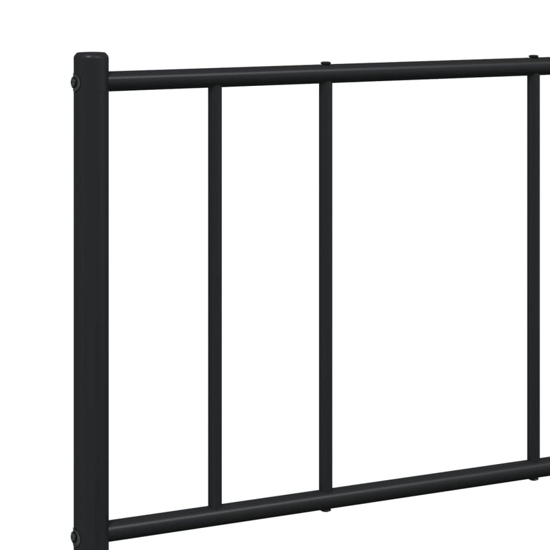 vidaXL fekete fém ágykeret fej- és lábtámlával 135 x 190 cm
