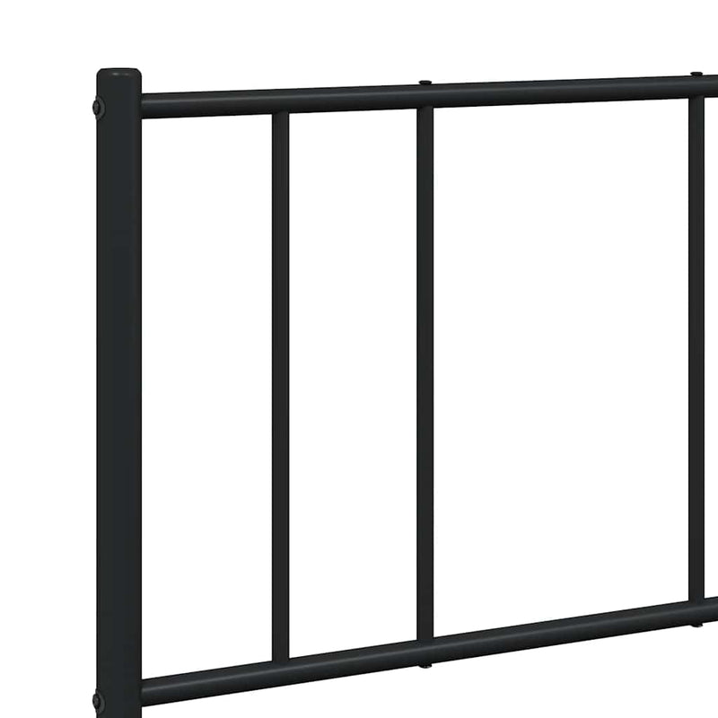 vidaXL fekete fém ágykeret fej- és lábtámlával 135 x 190 cm