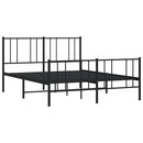 vidaXL fekete fém ágykeret fej- és lábtámlával 140 x 190 cm