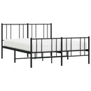 vidaXL fekete fém ágykeret fej- és lábtámlával 150 x 200 cm
