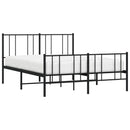 vidaXL fekete fém ágykeret fej- és lábtámlával 150 x 200 cm