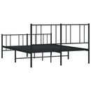 vidaXL fekete fém ágykeret fej- és lábtámlával 150 x 200 cm