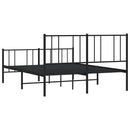 vidaXL fekete fém ágykeret fej- és lábtámlával 150 x 200 cm