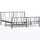 vidaXL fekete fém ágykeret fej- és lábtámlával 183 x 213 cm