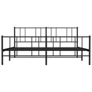 vidaXL fekete fém ágykeret fej- és lábtámlával 183 x 213 cm