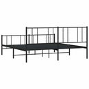 vidaXL fekete fém ágykeret fej- és lábtámlával 183 x 213 cm