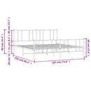 vidaXL fekete fém ágykeret fej- és lábtámlával 183 x 213 cm