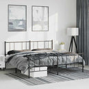 vidaXL fekete fém ágykeret fej- és lábtámlával 183 x 213 cm