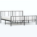 vidaXL fekete fém ágykeret fej- és lábtámlával 193 x 203 cm