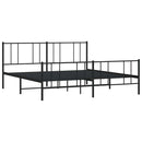 vidaXL fekete fém ágykeret fej- és lábtámlával 193 x 203 cm
