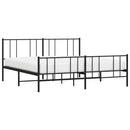 vidaXL fekete fém ágykeret fej- és lábtámlával 193 x 203 cm
