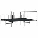 vidaXL fekete fém ágykeret fej- és lábtámlával 193 x 203 cm