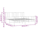 vidaXL fekete fém ágykeret fej- és lábtámlával 193 x 203 cm