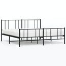 vidaXL fekete fém ágykeret fej- és lábtámlával 200 x 200 cm