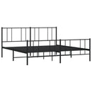 vidaXL fekete fém ágykeret fej- és lábtámlával 200 x 200 cm