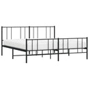 vidaXL fekete fém ágykeret fej- és lábtámlával 200 x 200 cm