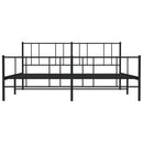 vidaXL fekete fém ágykeret fej- és lábtámlával 200 x 200 cm