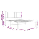 vidaXL fehér fém ágykeret fejtámlával 100x200 cm