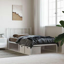 vidaXL fehér fém ágykeret fejtámlával 107x203 cm
