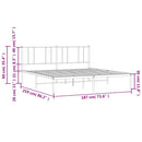 vidaXL fehér fém ágykeret fejtámlával 183 x 213 cm