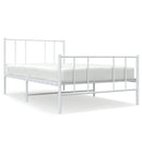 vidaXL fehér fém ágykeret fej- és lábtámlával 75 x 190 cm