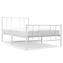 vidaXL fehér fém ágykeret fej- és lábtámlával 90 x 190 cm