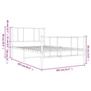 vidaXL fehér fém ágykeret fej- és lábtámlával 100x200 cm