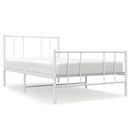 vidaXL fehér fém ágykeret fej- és lábtámlával 107 x 203 cm
