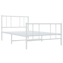 vidaXL fehér fém ágykeret fej- és lábtámlával 107 x 203 cm