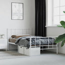 vidaXL fehér fém ágykeret fej- és lábtámlával 107 x 203 cm