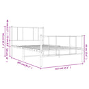 vidaXL fehér fém ágykeret fej- és lábtámlával 107 x 203 cm