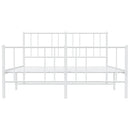 vidaXL fehér fém ágykeret fej- és lábtámlával 120x200 cm