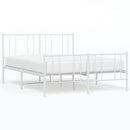 vidaXL fehér fém ágykeret fej- és lábtámlával 135x190 cm