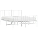 vidaXL fehér fém ágykeret fej- és lábtámlával 135x190 cm
