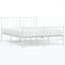 vidaXL fehér fém ágykeret fej- és lábtámlával 140 x 190 cm