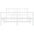 vidaXL fehér fém ágykeret fej- és lábtámlával 140 x 190 cm