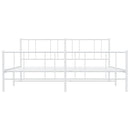 vidaXL fehér fém ágykeret fej- és lábtámlával 183 x 213 cm