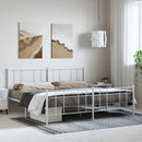 vidaXL fehér fém ágykeret fej- és lábtámlával 183 x 213 cm