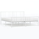 vidaXL fehér fém ágykeret fej- és lábtámlával 193 x 203 cm